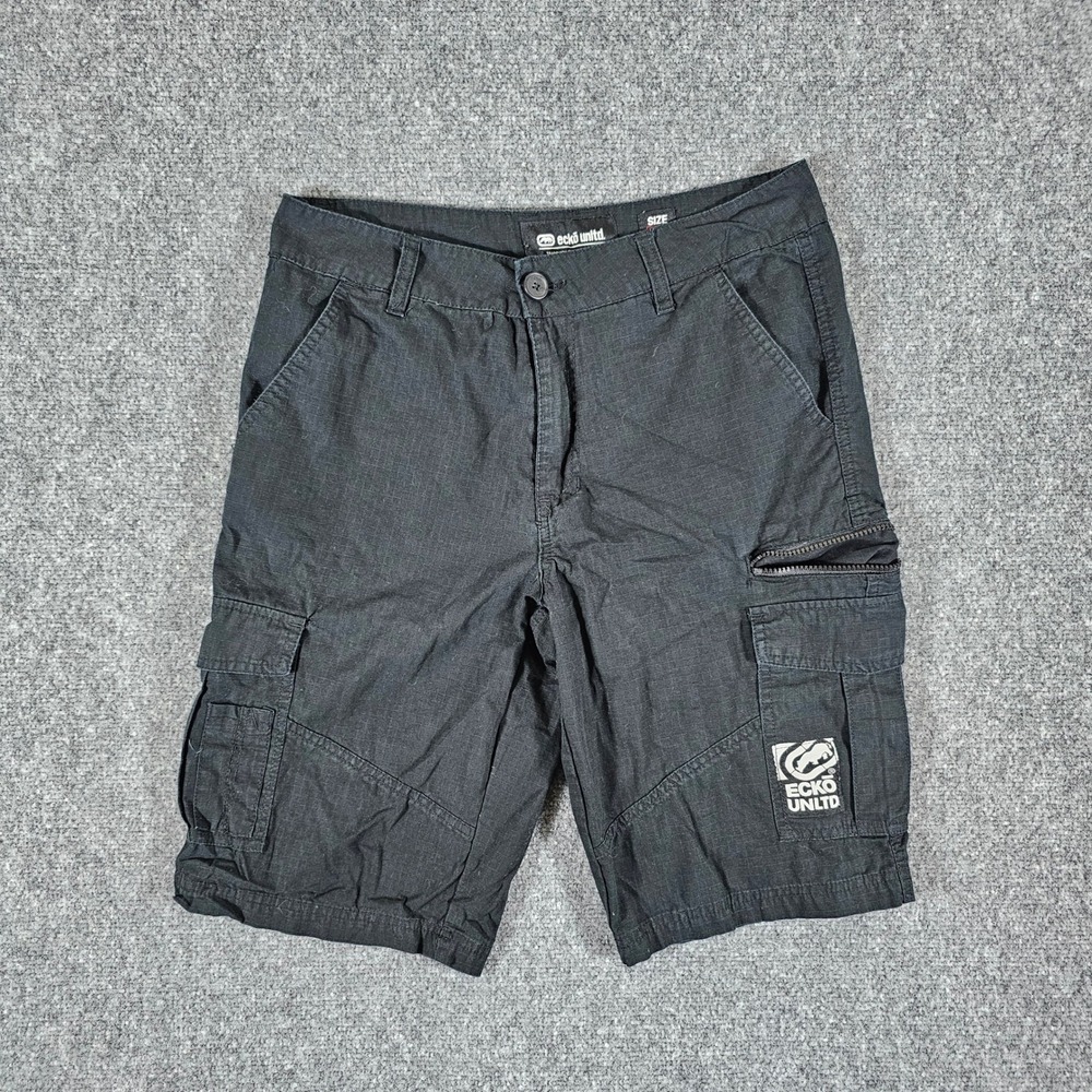 Y2K Ecko Unltd. Cargo Shorts Casual Utility Black Mens Tagged‎ Size 30 Skater